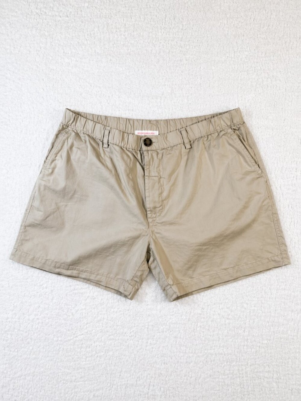 Chubbies Boomshakalaka Mens XL 5” Inseam Elastic Waist Khaki Shorts
